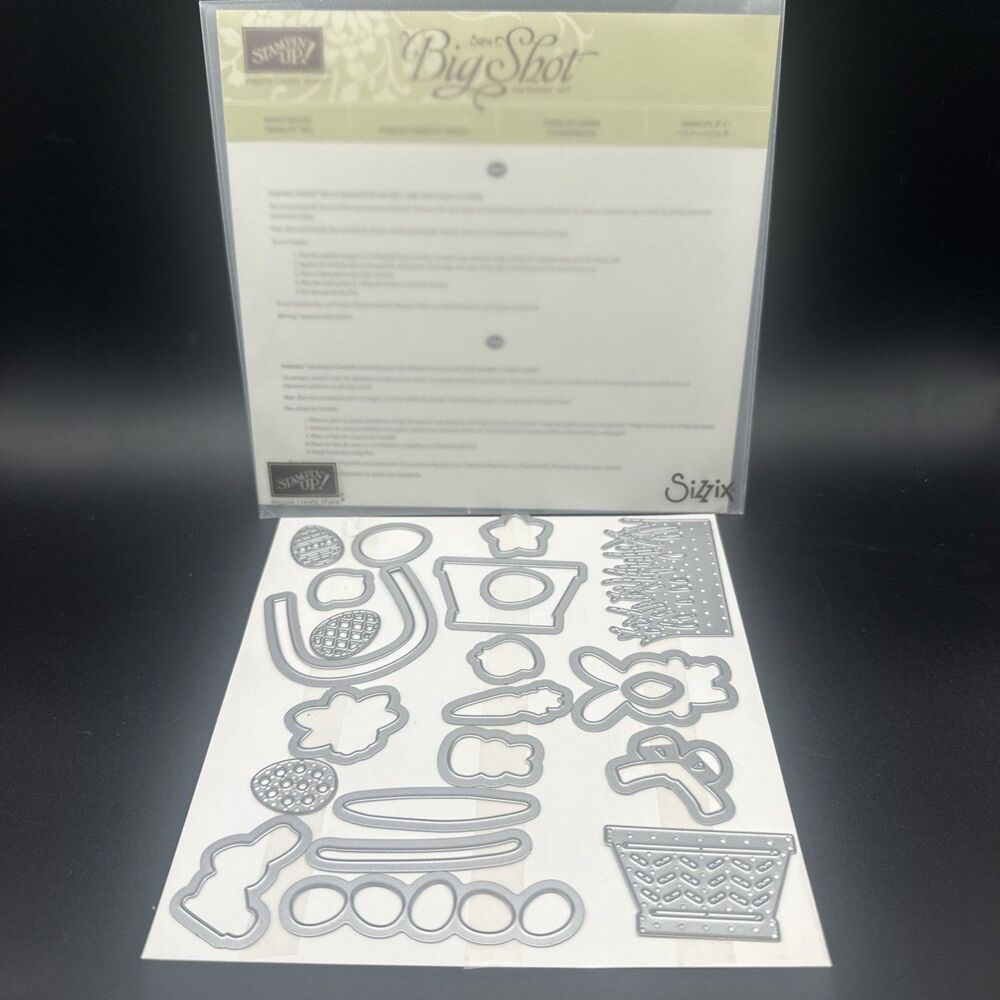 Stampin Up Sizzix Basket Builder Framelits Dies Easter Bunny Carrot  Eggs